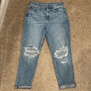 American Eagle Strigid destructed mom jeans size 10